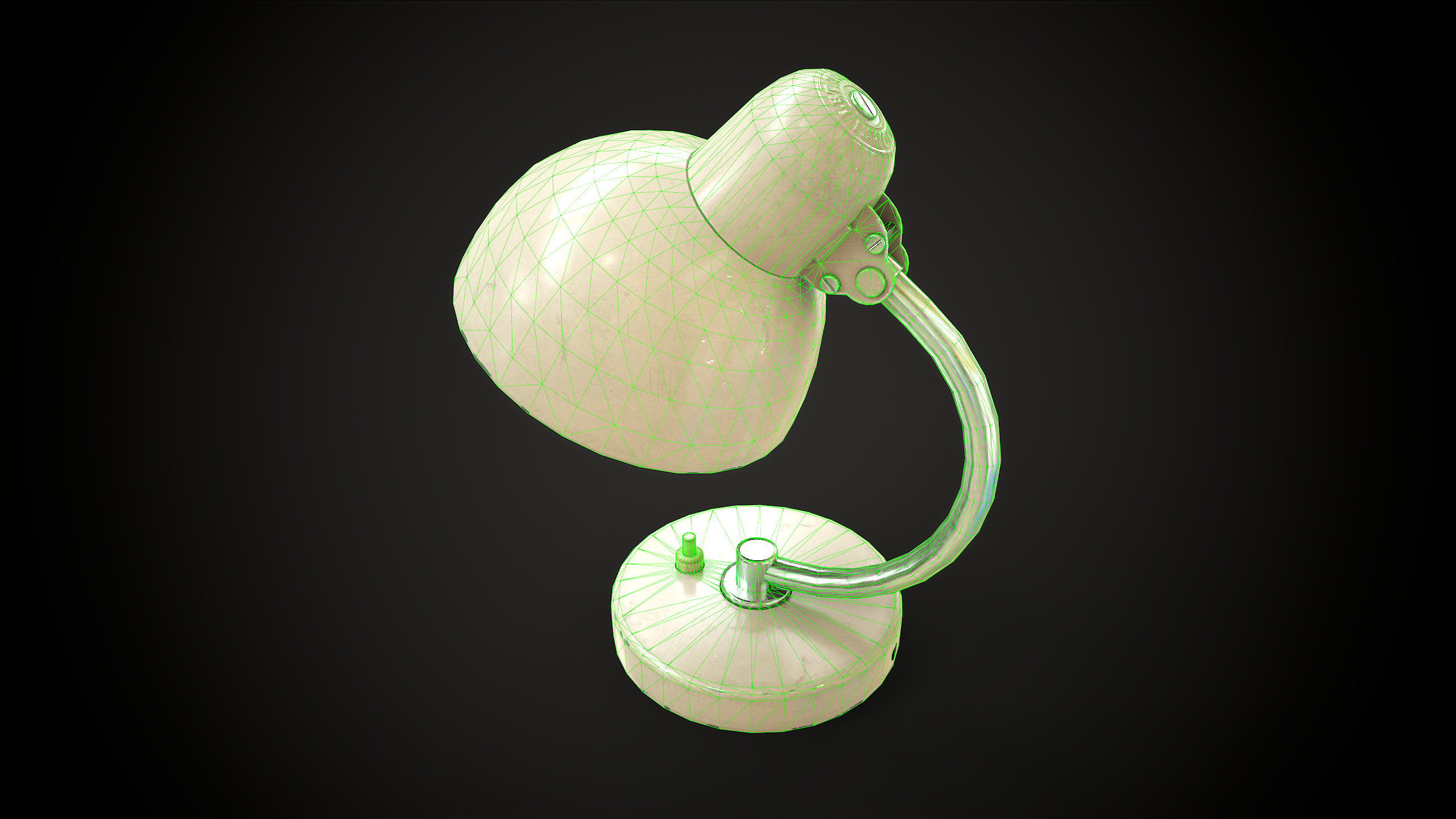 Old table lamp Low-poly 3D model_16