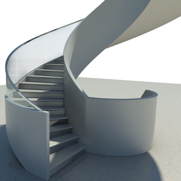 Spiral Stair Case 3D model_3