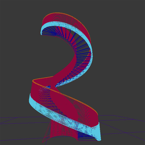 Spiral Stair Case 3D model_6