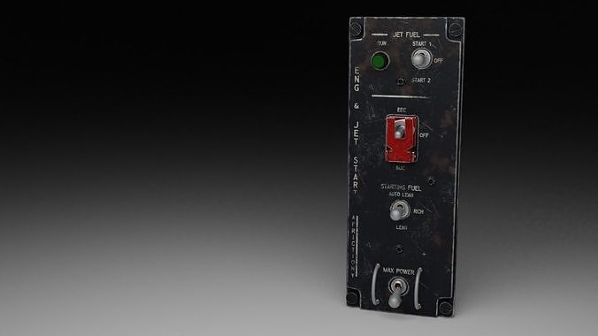 F16 ENGINE START Panel 3D model