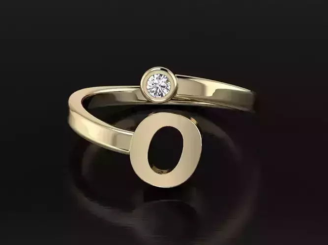 Jewelry Alphabet Ring O 3D print model