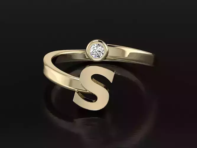 Jewelry Alphabet Ring S 3D print model