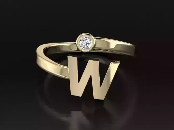 Jewelry Alphabet Ring W
