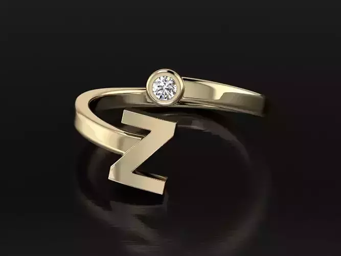 Jewelry Alphabet Ring Z
