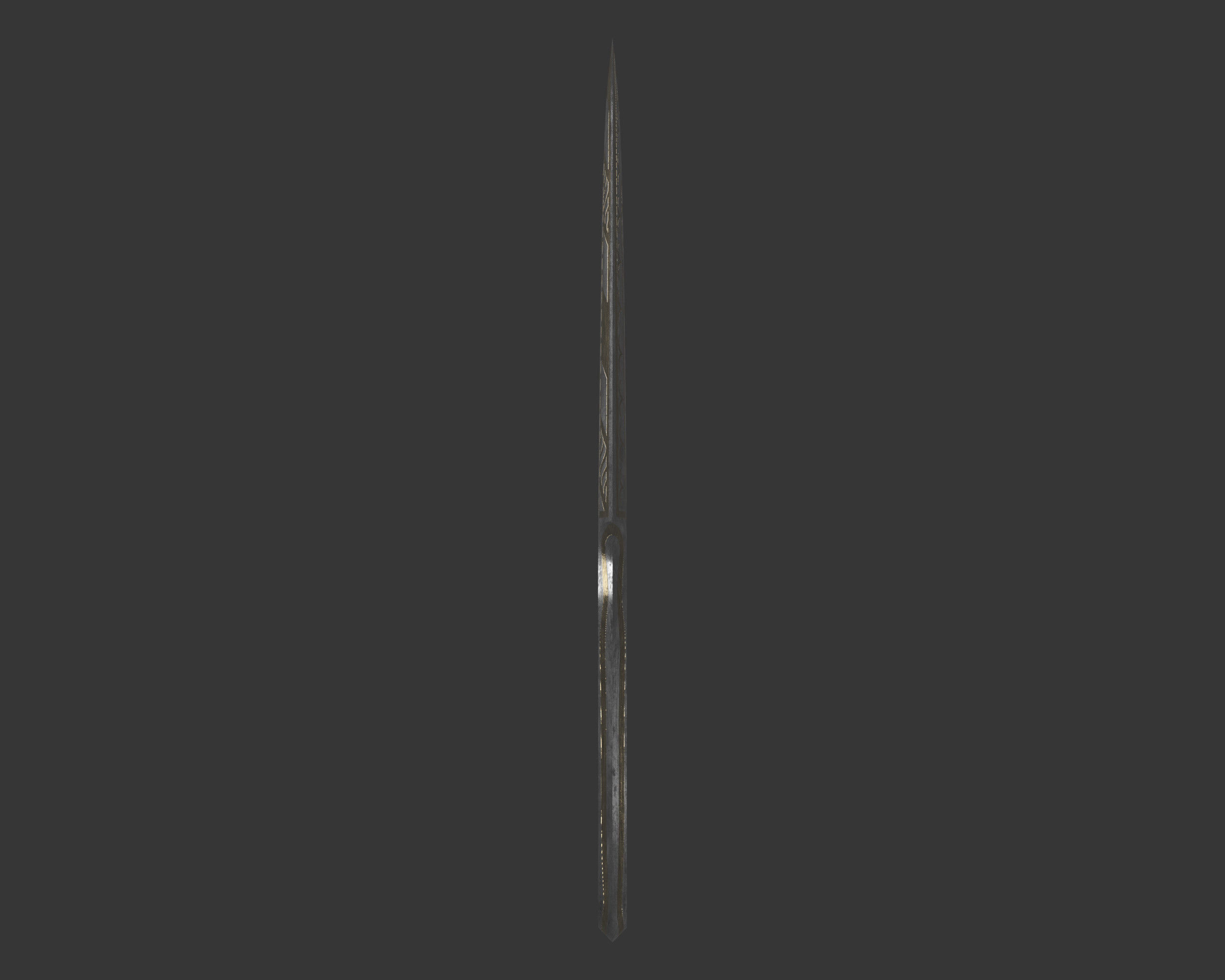 Medieval Noble Weapon Throwing Knife Low-poly 3D model_6