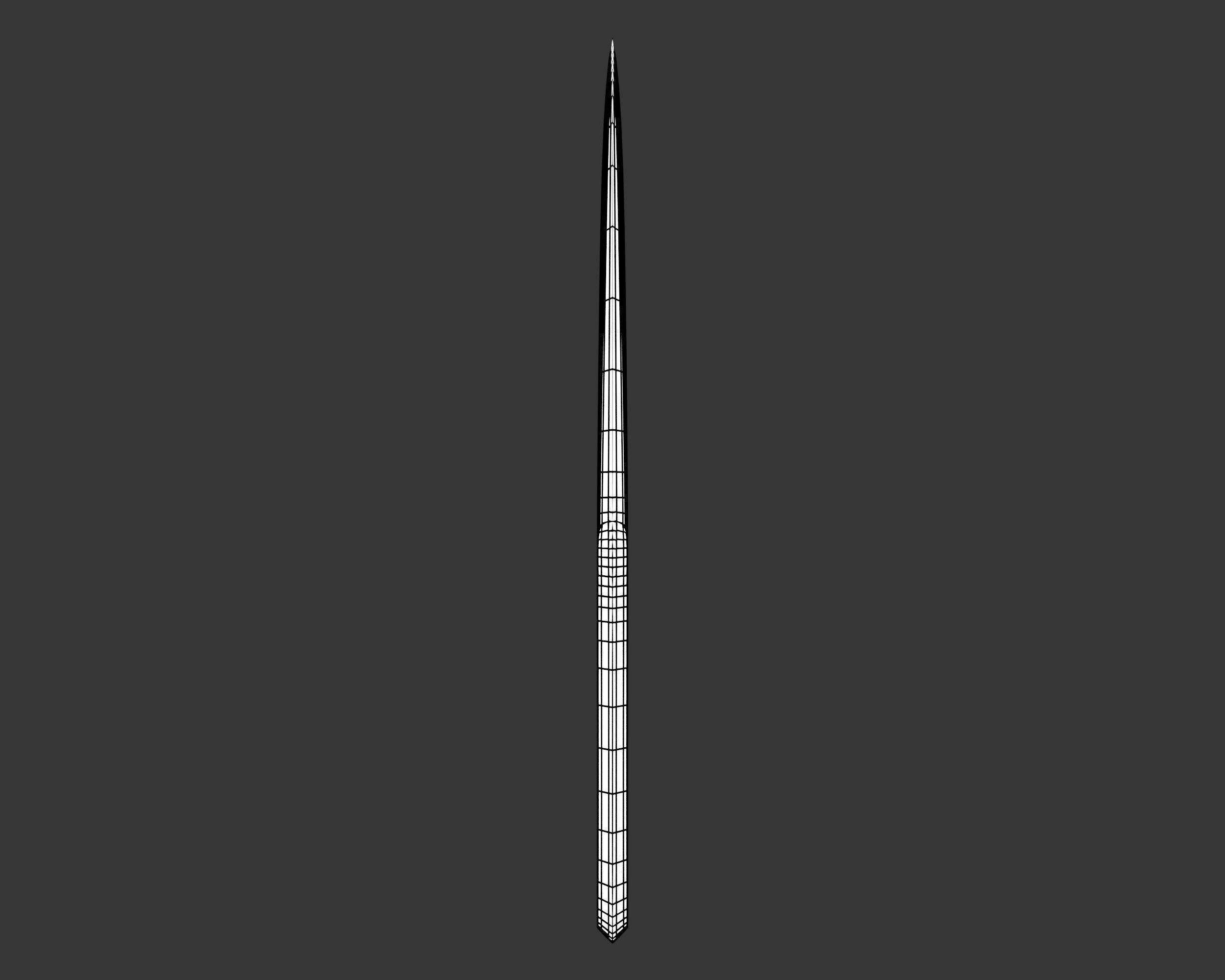 Medieval Noble Weapon Throwing Knife Low-poly 3D model_8