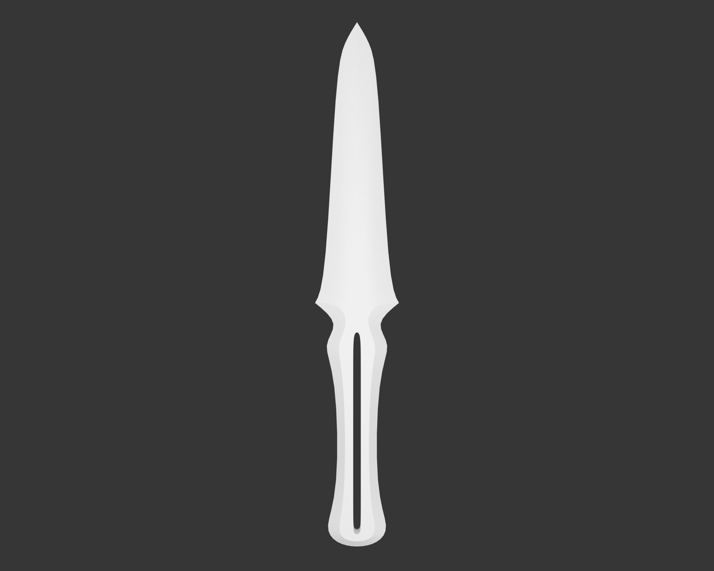 Medieval Noble Weapon Throwing Knife Low-poly 3D model_4
