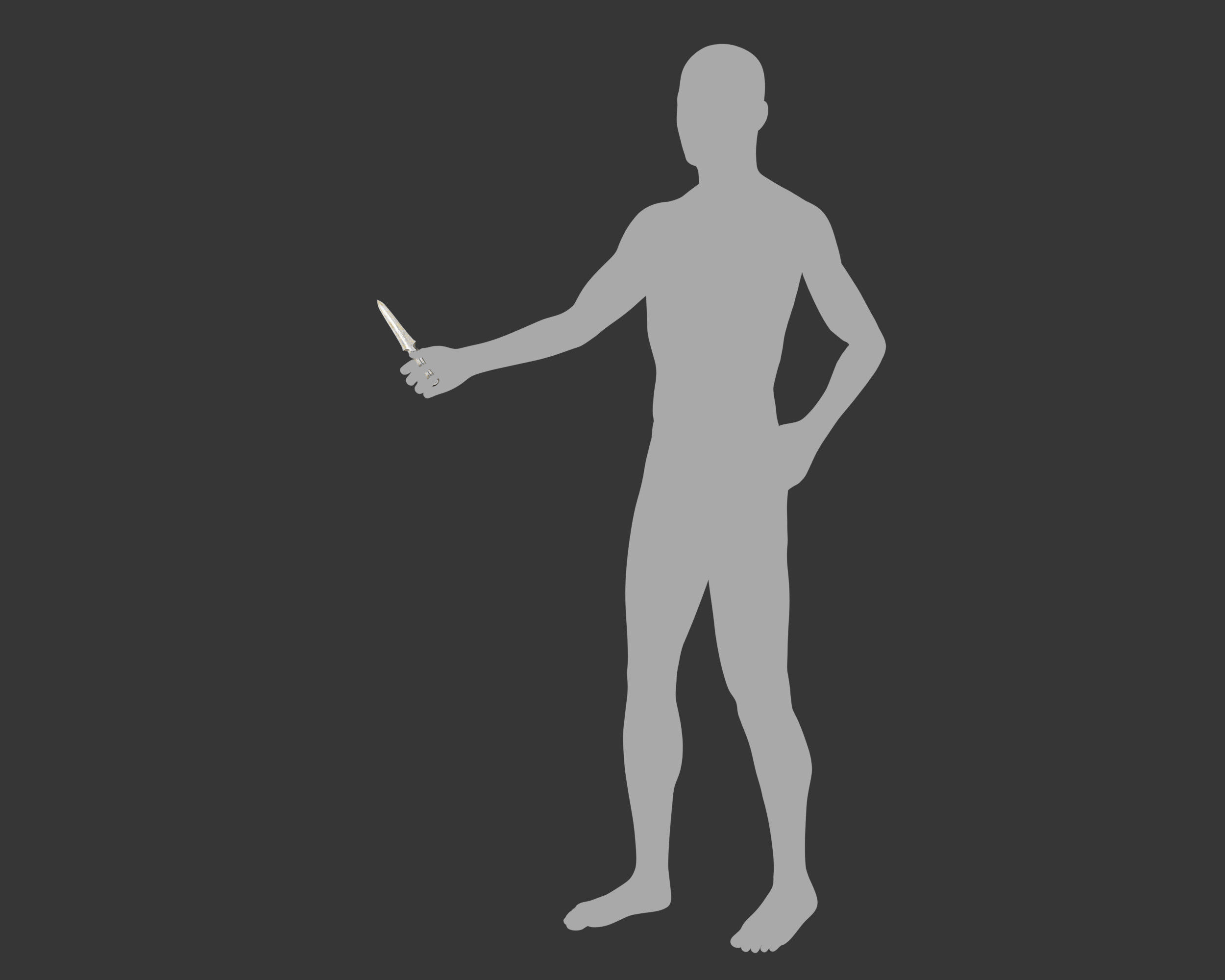 Medieval Noble Weapon Throwing Knife Low-poly 3D model_15