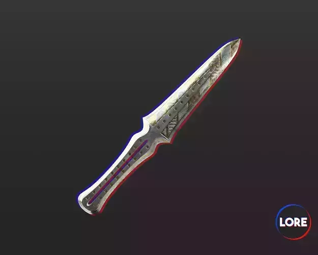 Medieval Noble Weapon Throwing Knife Low-poly 3D model