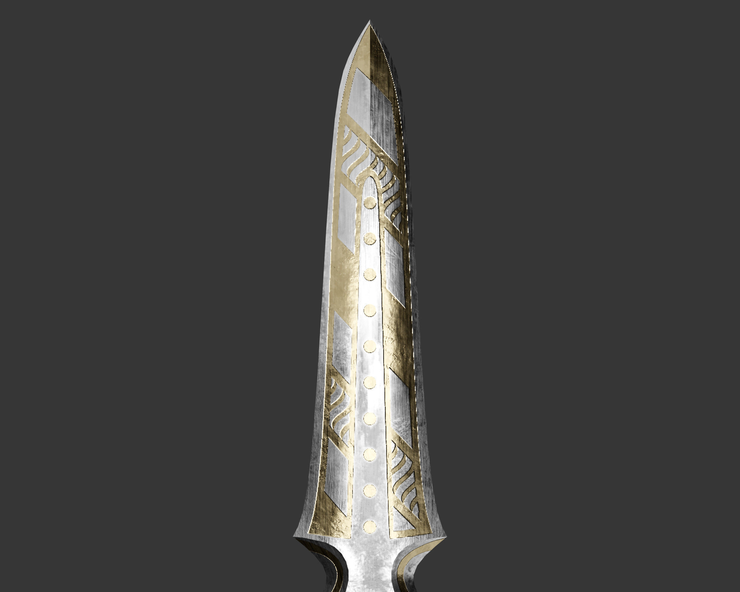 Medieval Noble Weapon Throwing Knife Low-poly 3D model_9