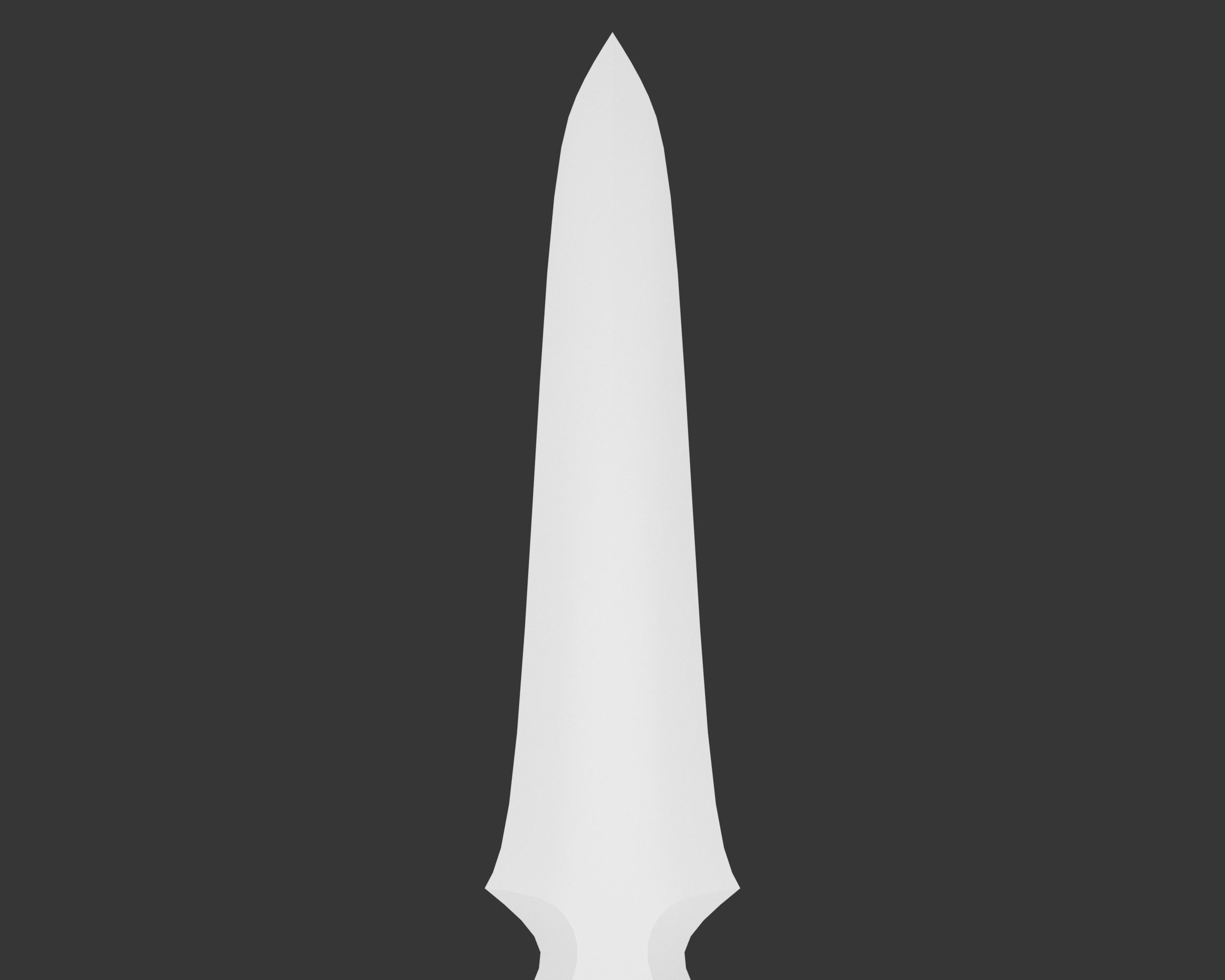 Medieval Noble Weapon Throwing Knife Low-poly 3D model_10