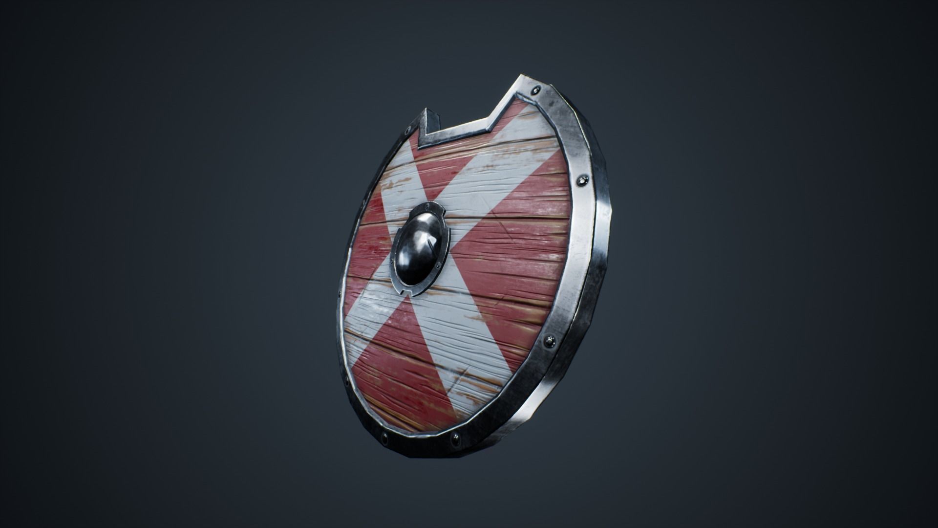 Viking Weapons - Curved Shield III Low-poly 3D model_1