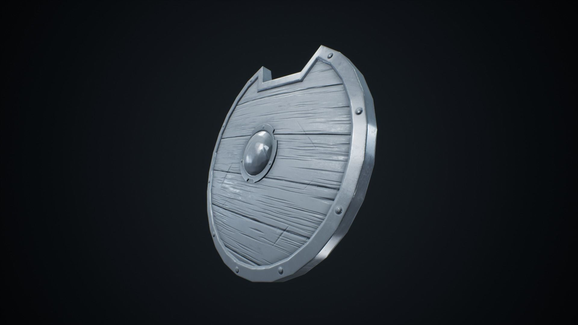 Viking Weapons - Curved Shield III Low-poly 3D model_6