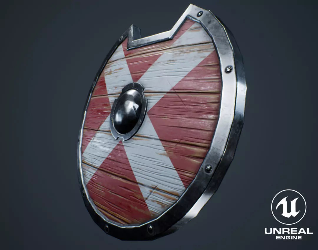 Viking Weapons - Curved Shield III Low-poly 3D model_0