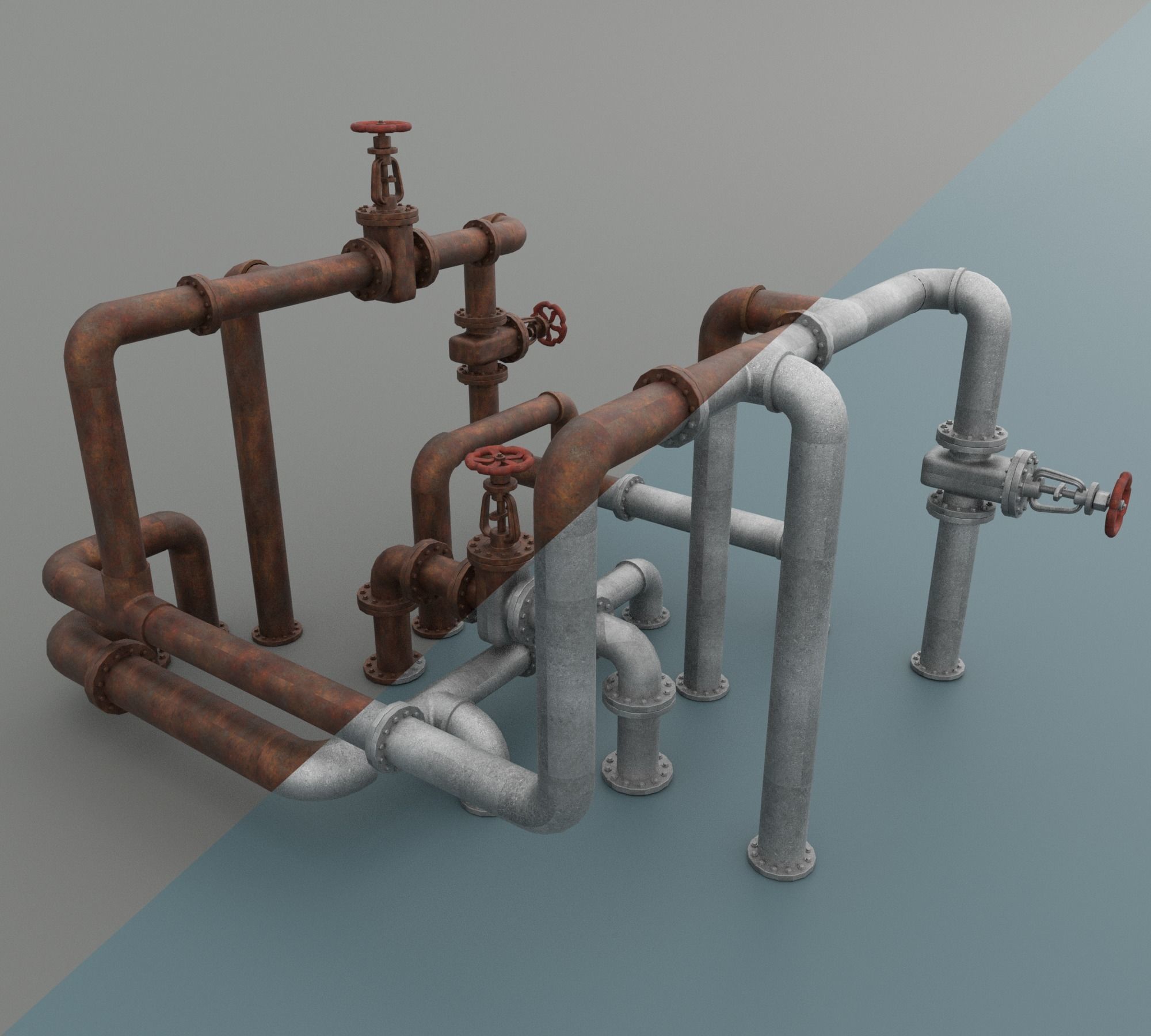 Pipe Pack Low-poly 3D model_3