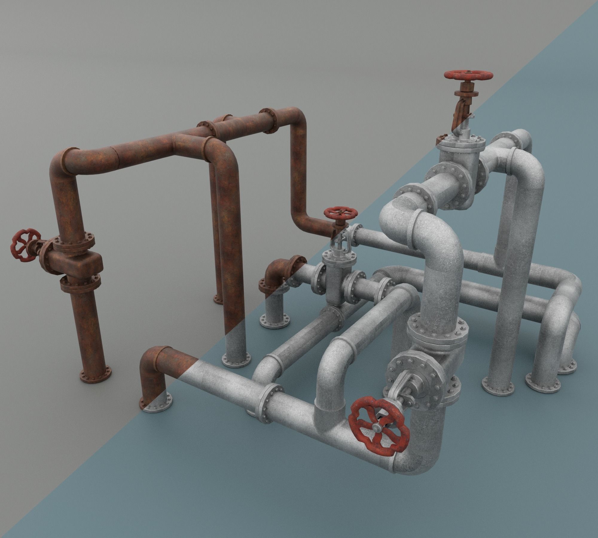 Pipe Pack Low-poly 3D model_2