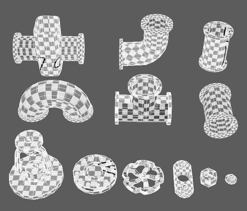 Pipe Pack Low-poly 3D model_6
