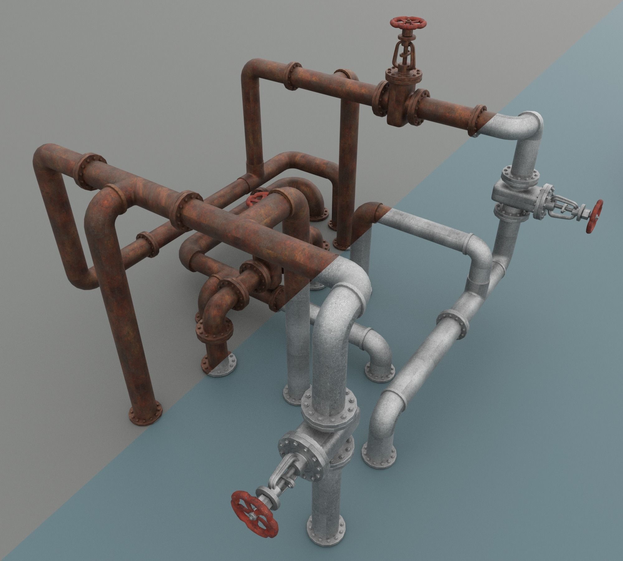 Pipe Pack Low-poly 3D model_1