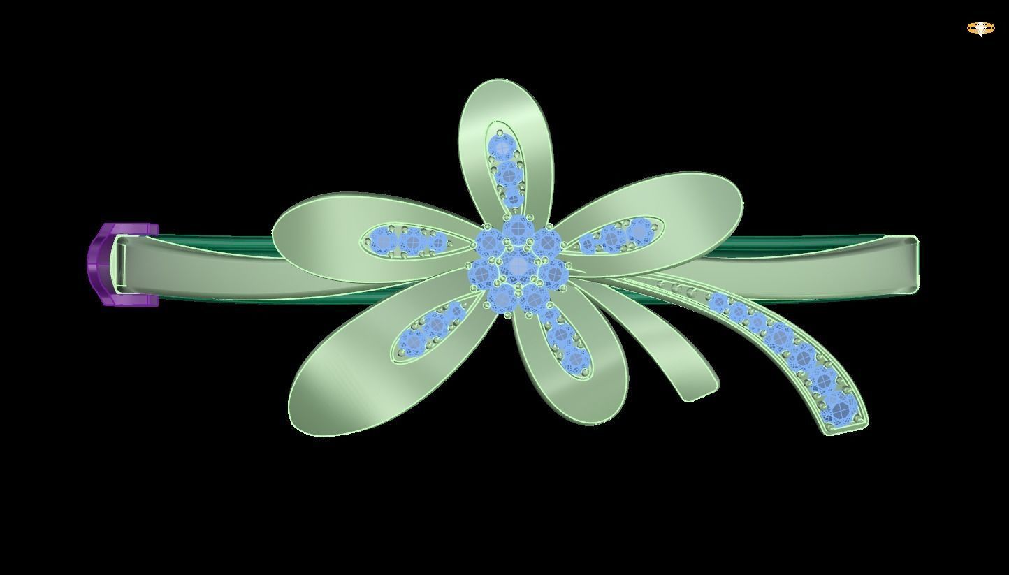 Flower Bracelet 3D print model_1