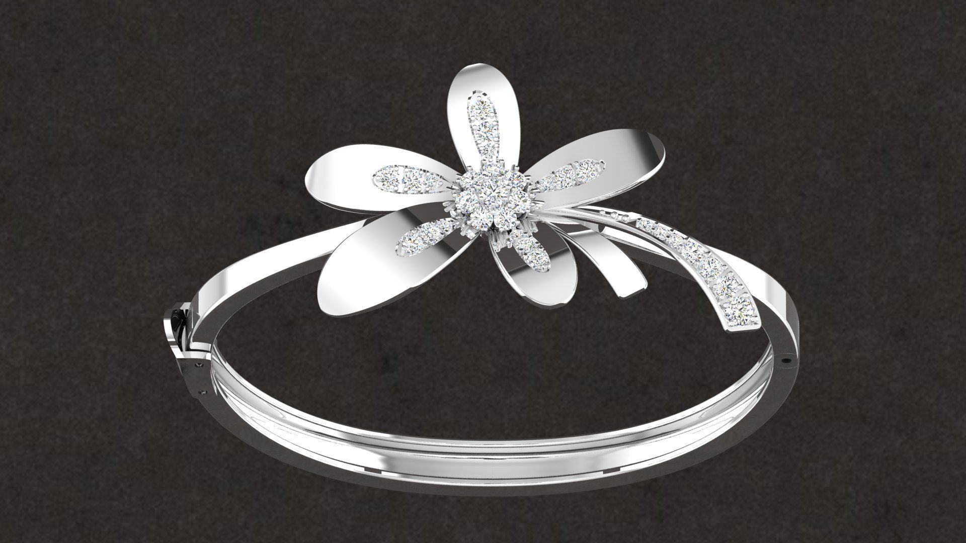 Flower Bracelet 3D print model_2