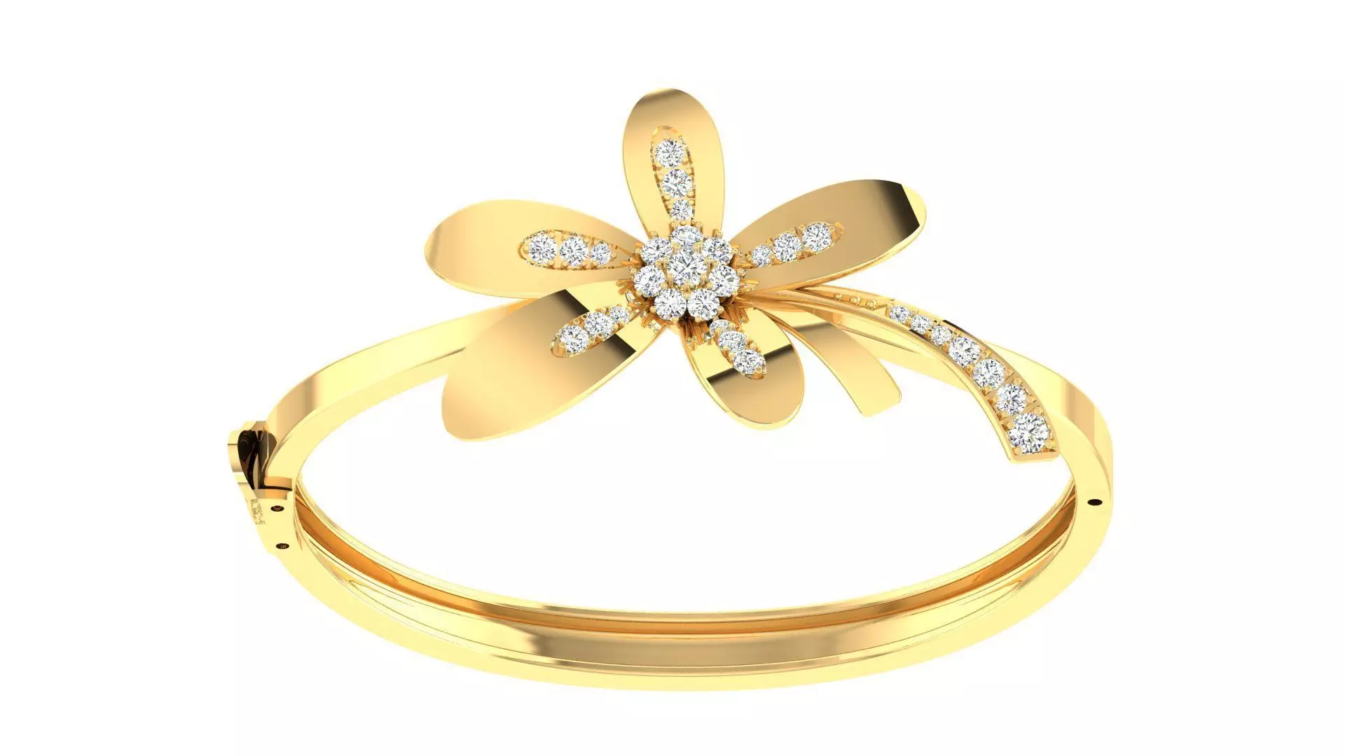 Flower Bracelet 3D print model_0