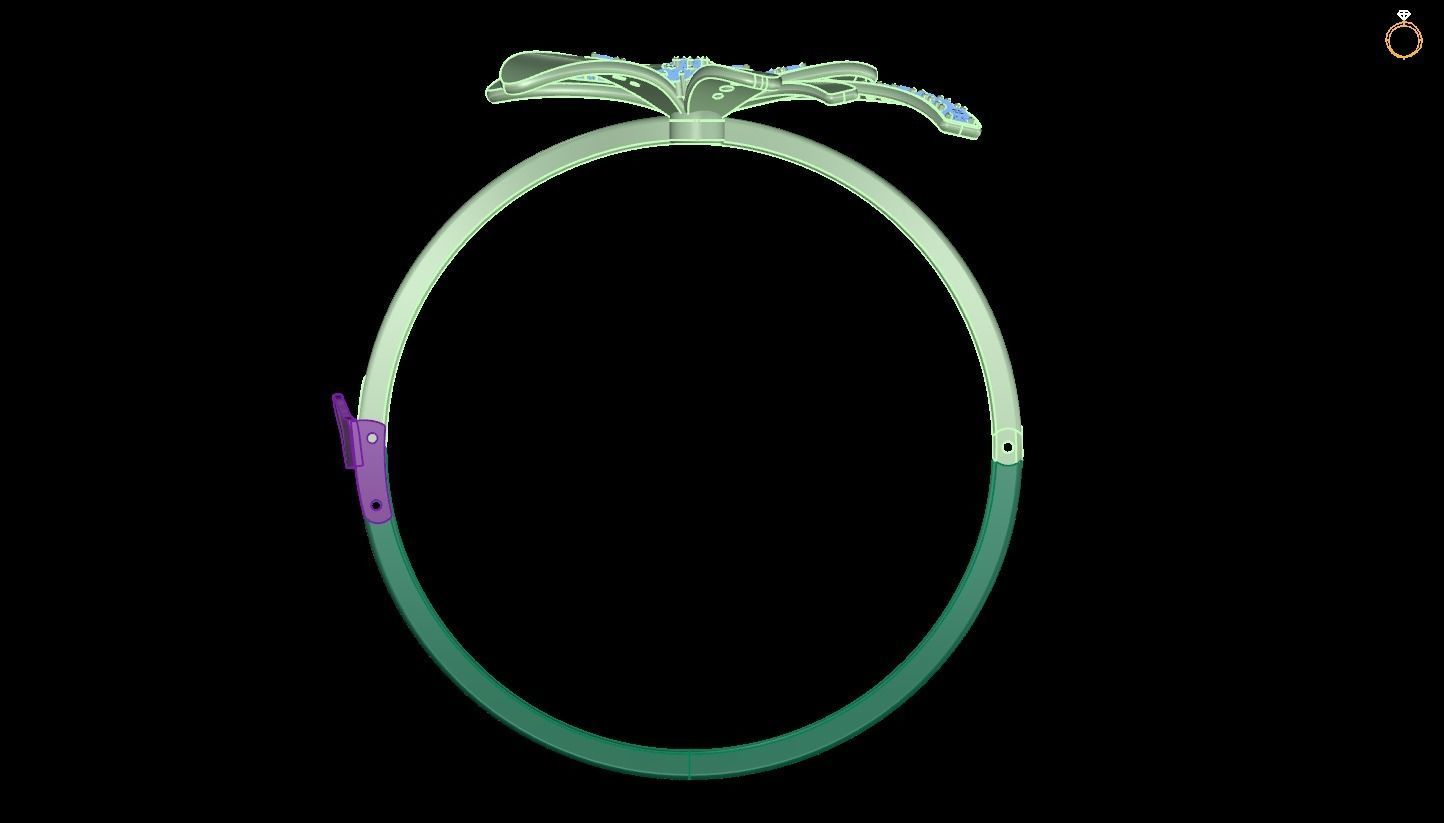 Flower Bracelet 3D print model_3