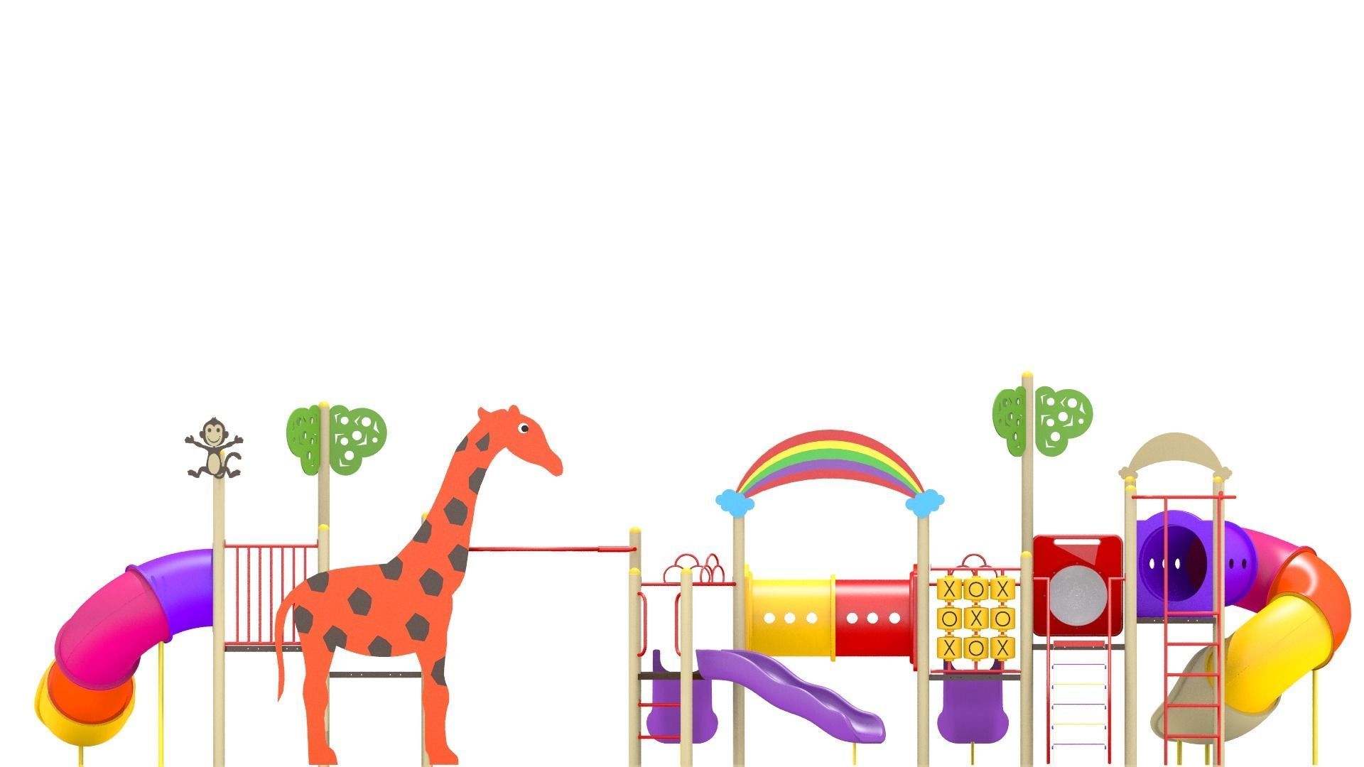 Playground - Jungle Playset 3D model_7