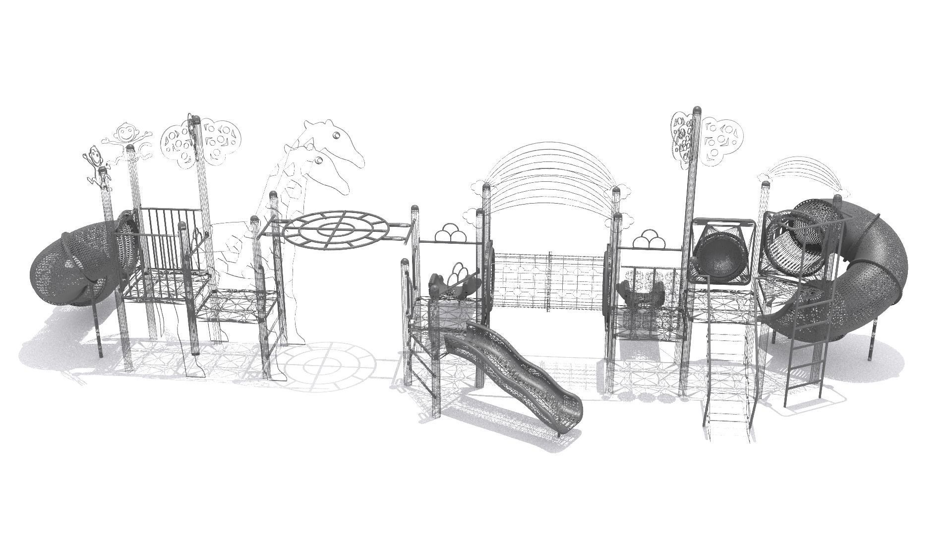 Playground - Jungle Playset 3D model_10