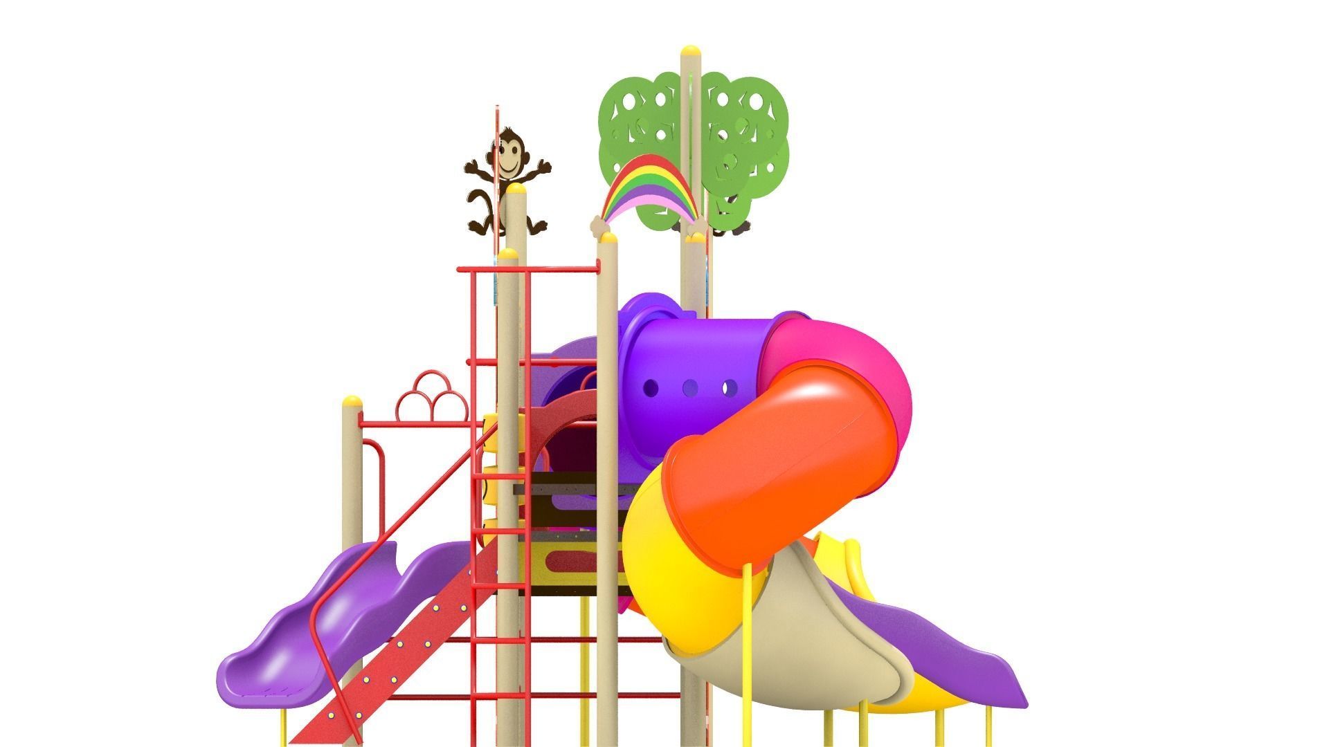 Playground - Jungle Playset 3D model_8