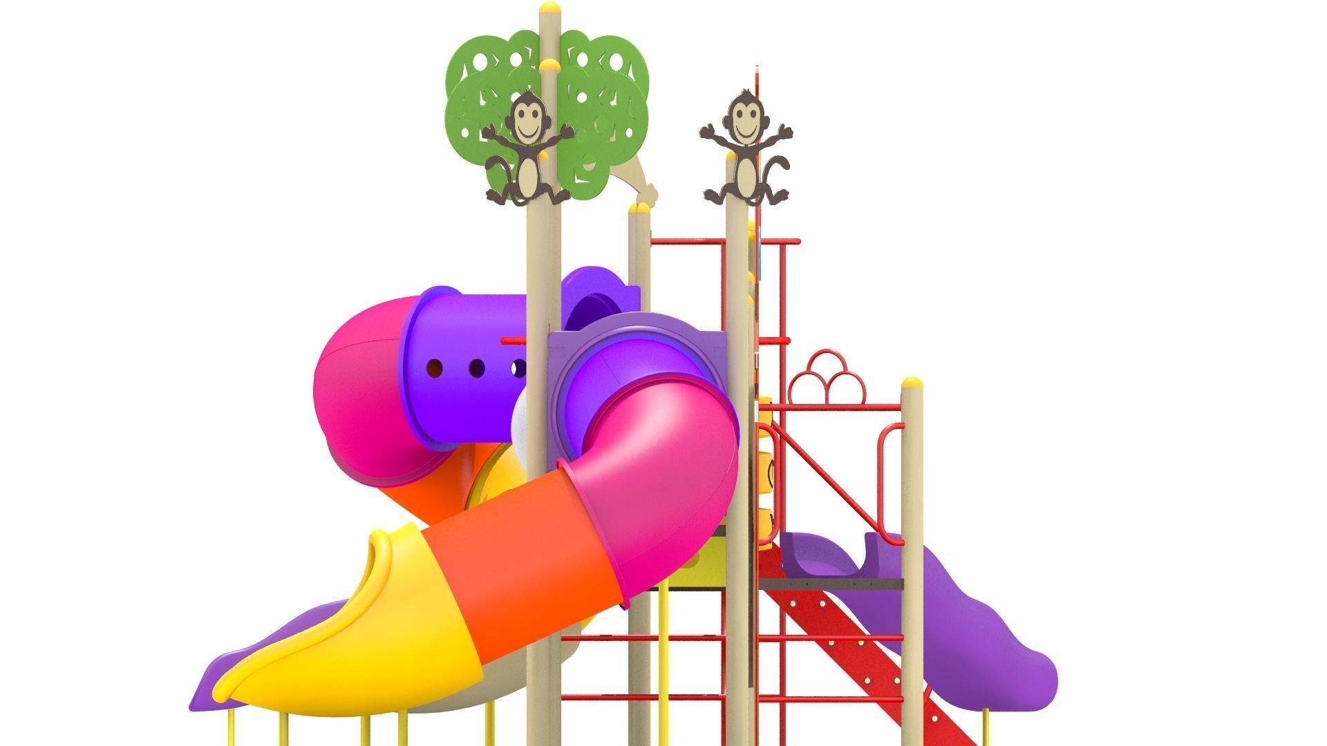 Playground - Jungle Playset 3D model_6