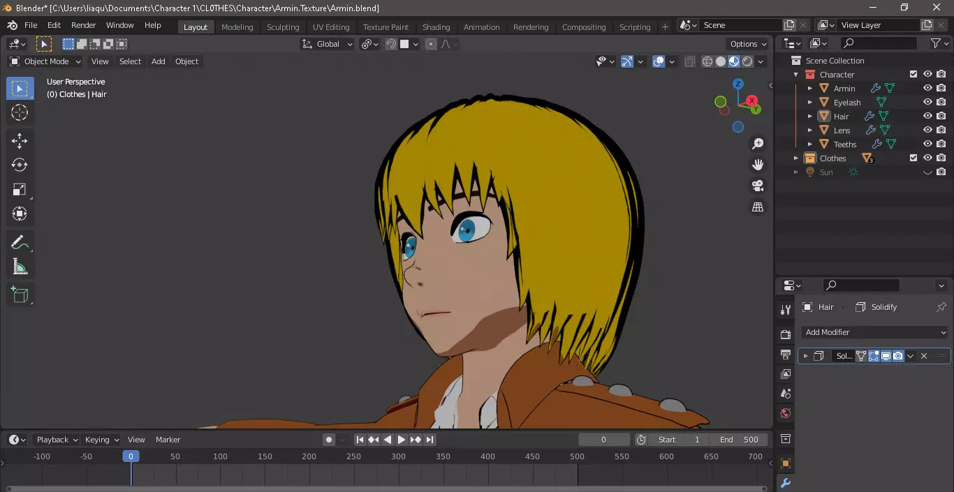 Armin AttackOnTitian Free 3D model