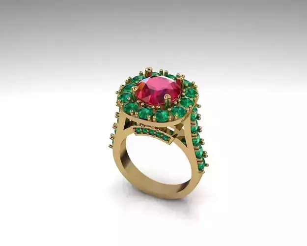 Ruby emerald ring