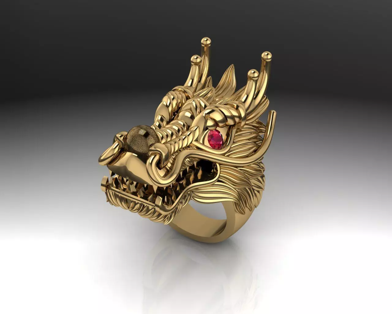 Dragon head ring 3D print model