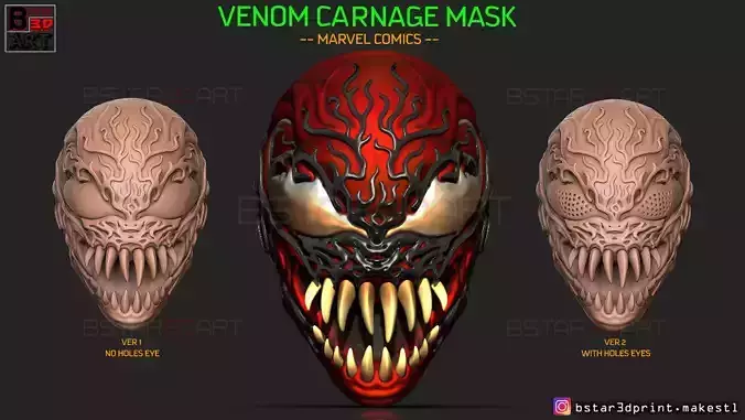 Venom Carnage mask - Venom 2021 - Marvel comics Cosplay