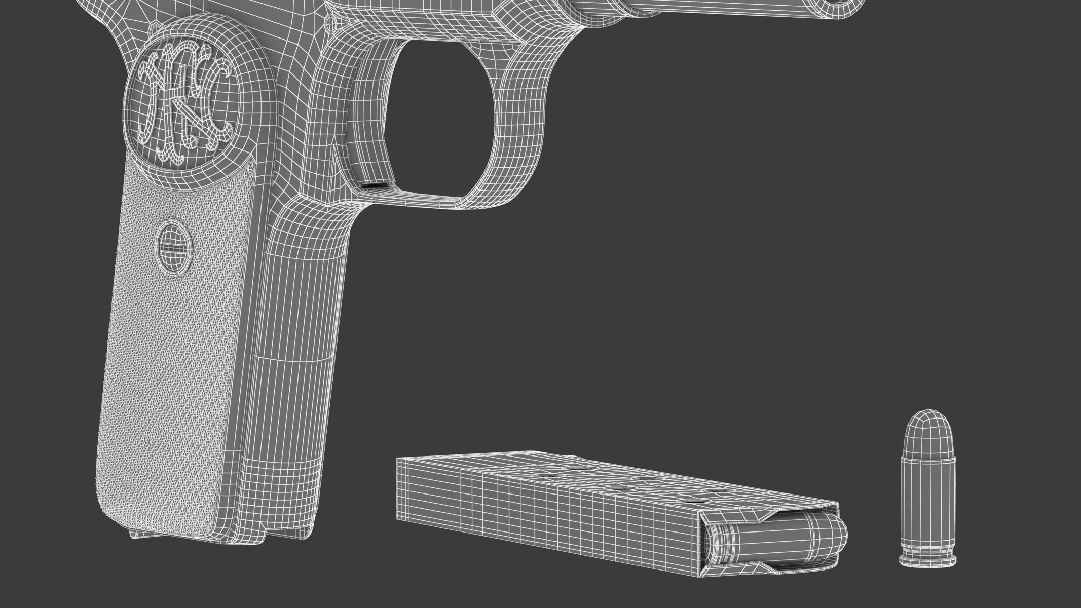 FN M1900 Pistol 3D model_29