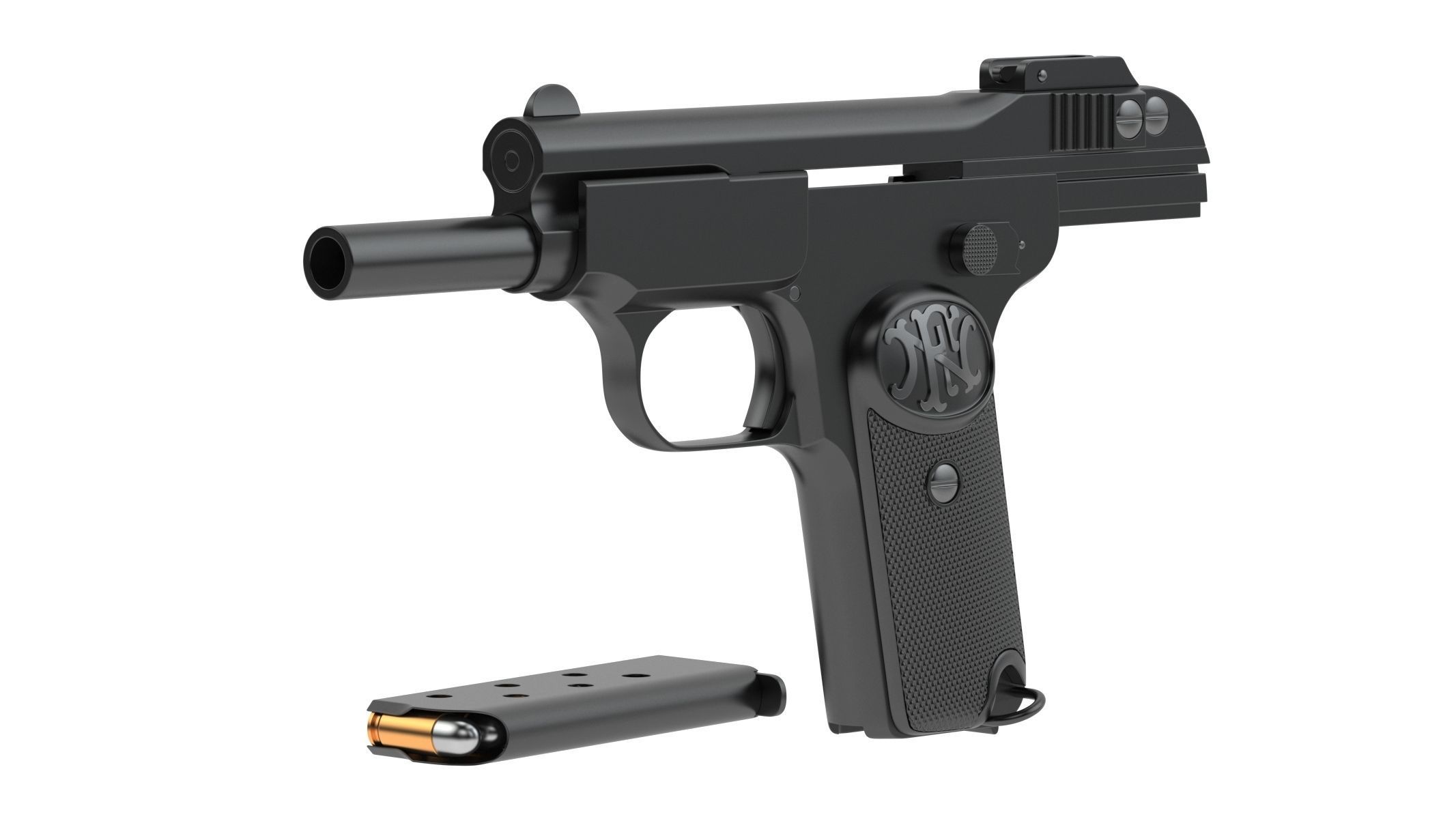 FN M1900 Pistol 3D model_4