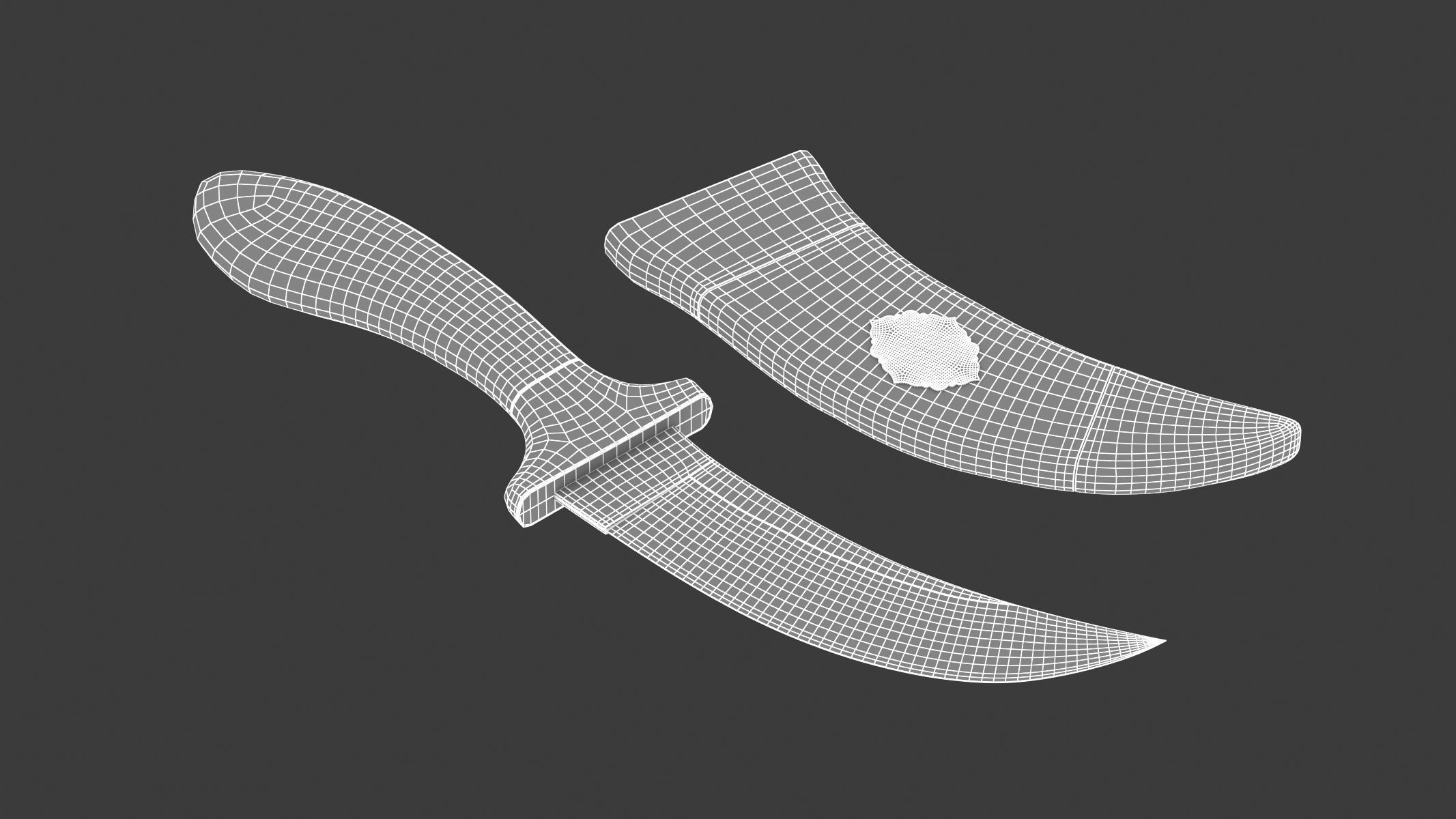 Kirpan Sword Low-poly 3D model_13