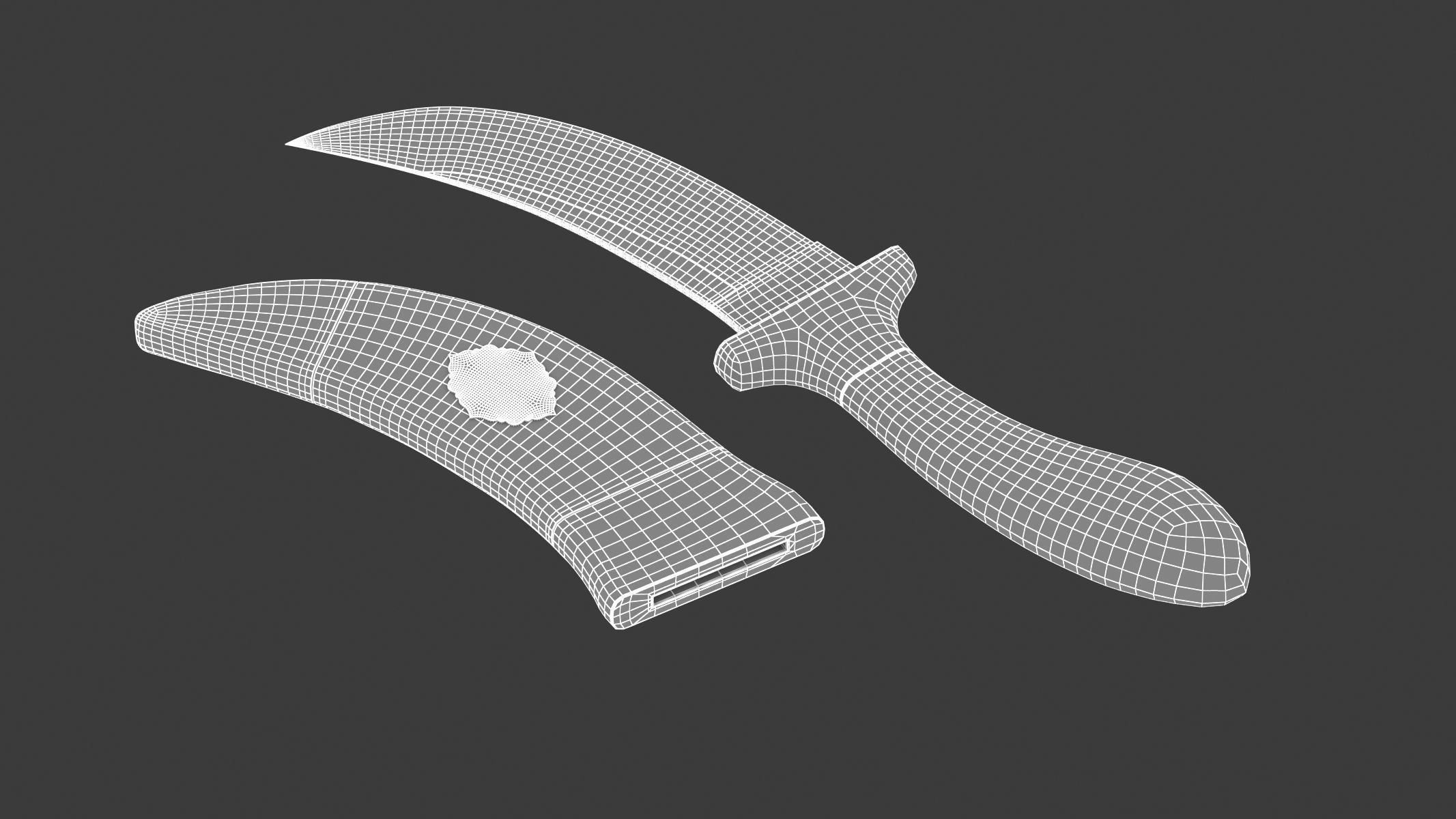 Kirpan Sword Low-poly 3D model_11