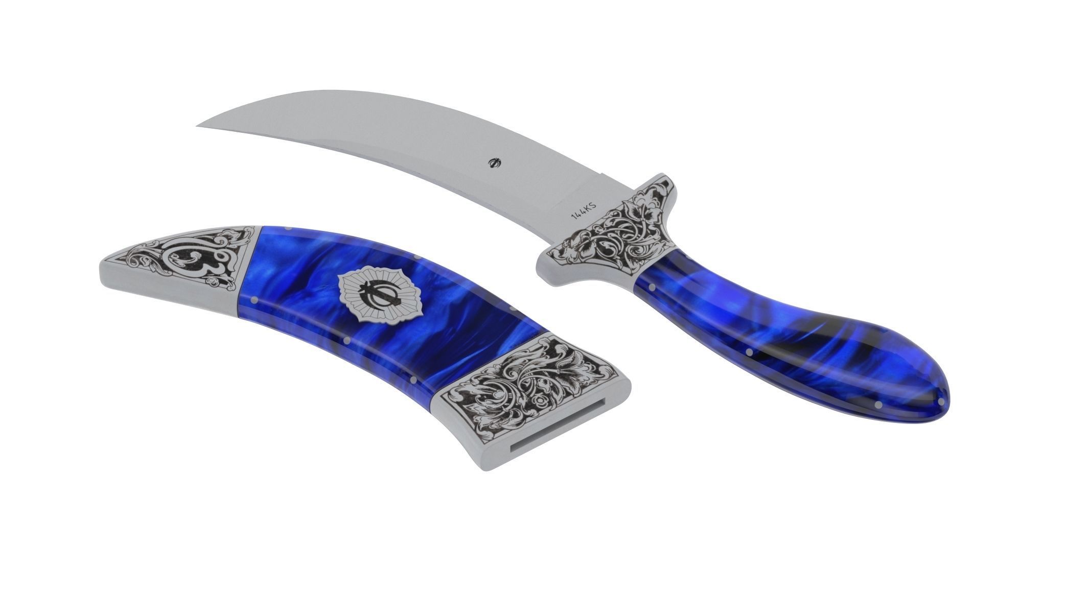Kirpan Sword Low-poly 3D model_1