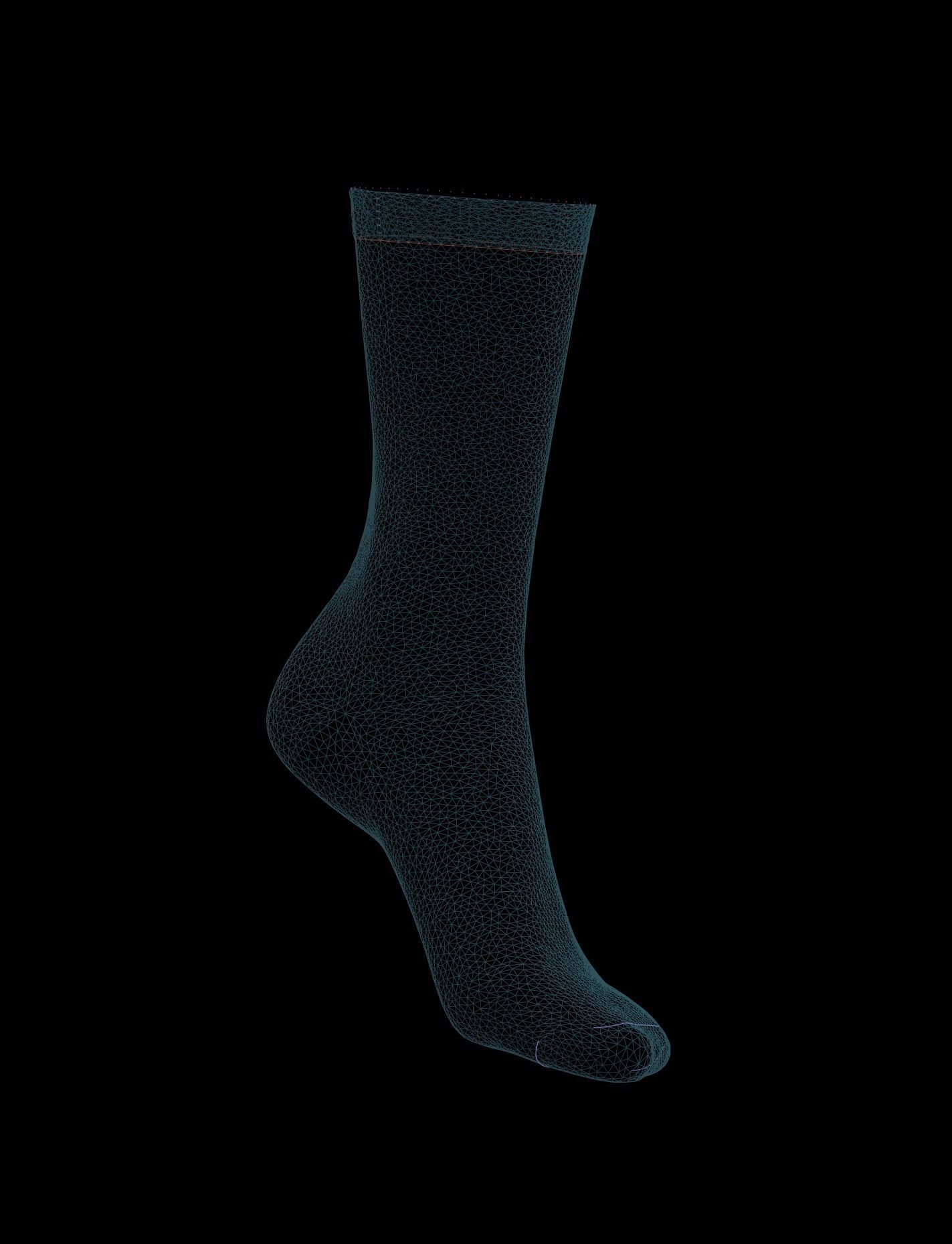 realistic socks 3d model with sewing pattern  3D model_9