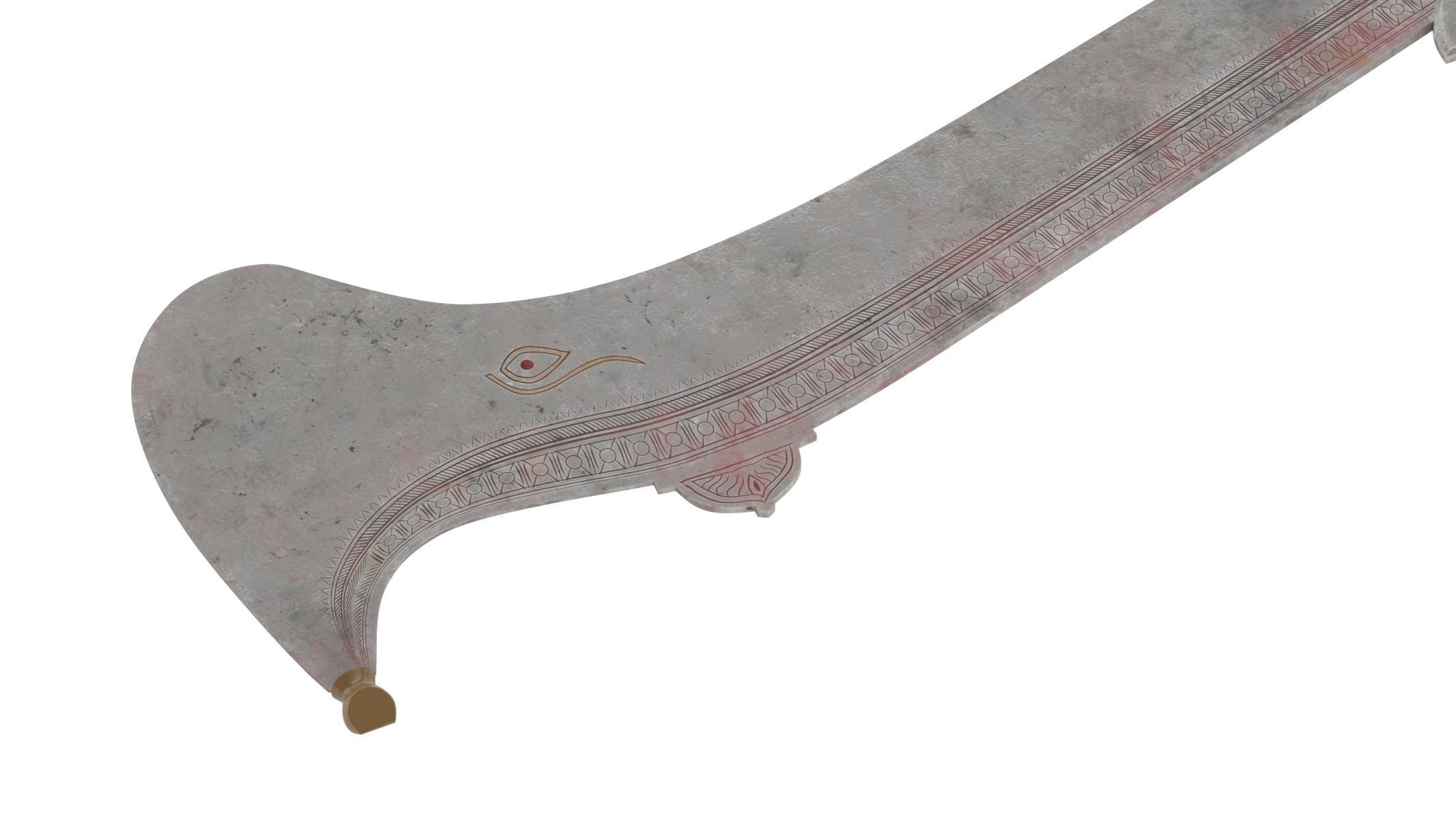 Ram dao Low-poly 3D model_6