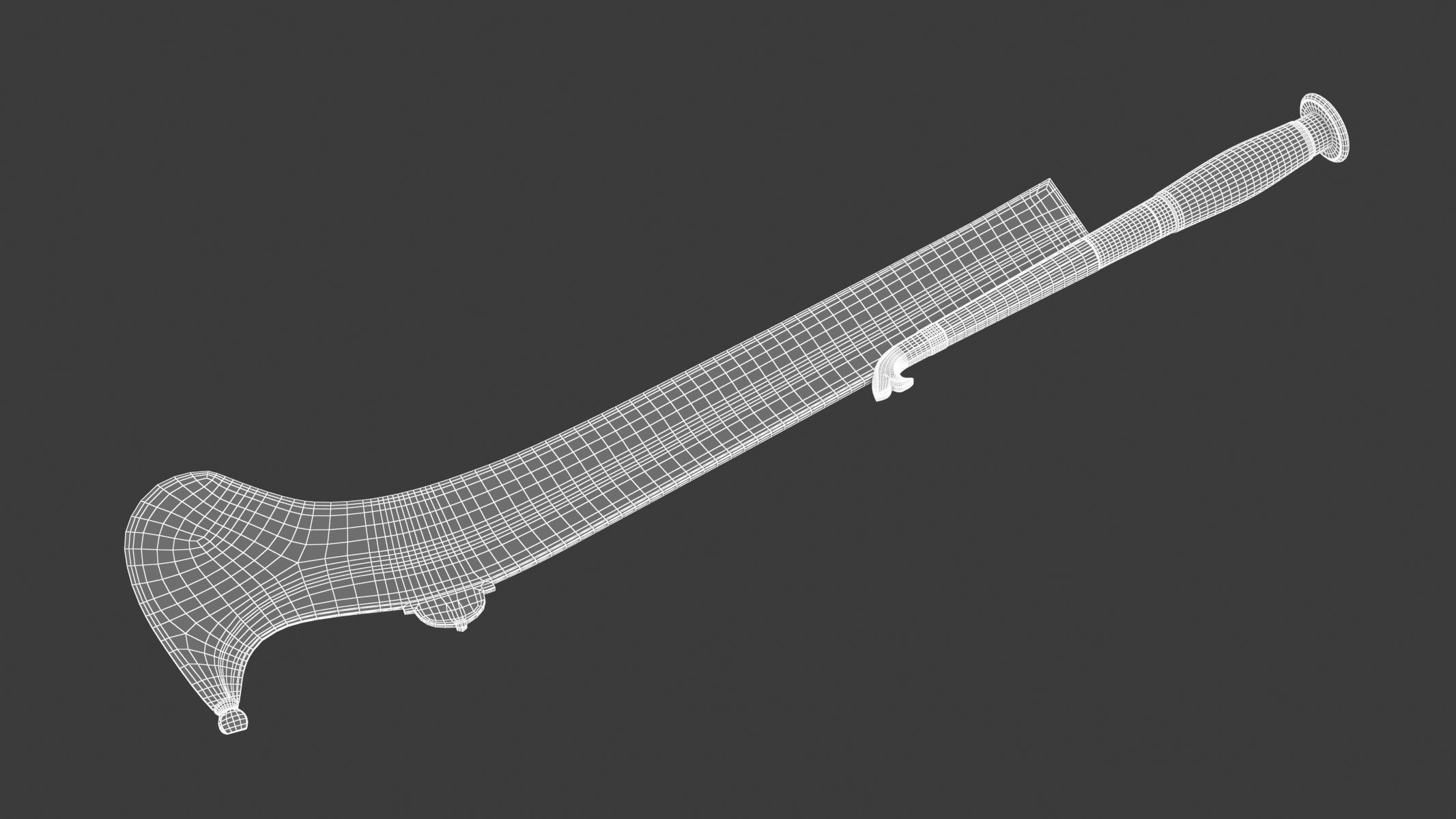 Ram dao Low-poly 3D model_12