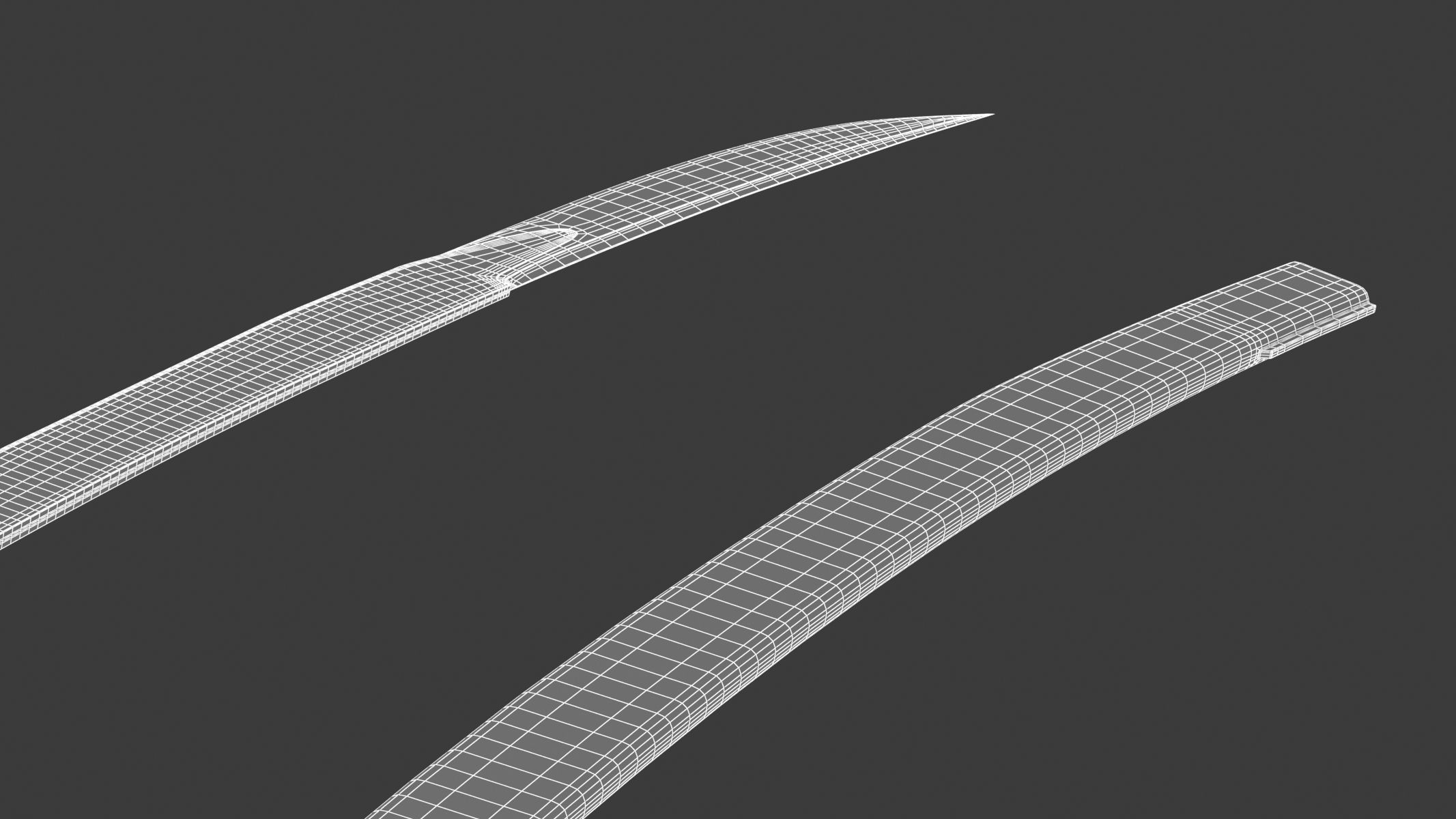 Scimitar japanese samurai sword Low-poly 3D model_19