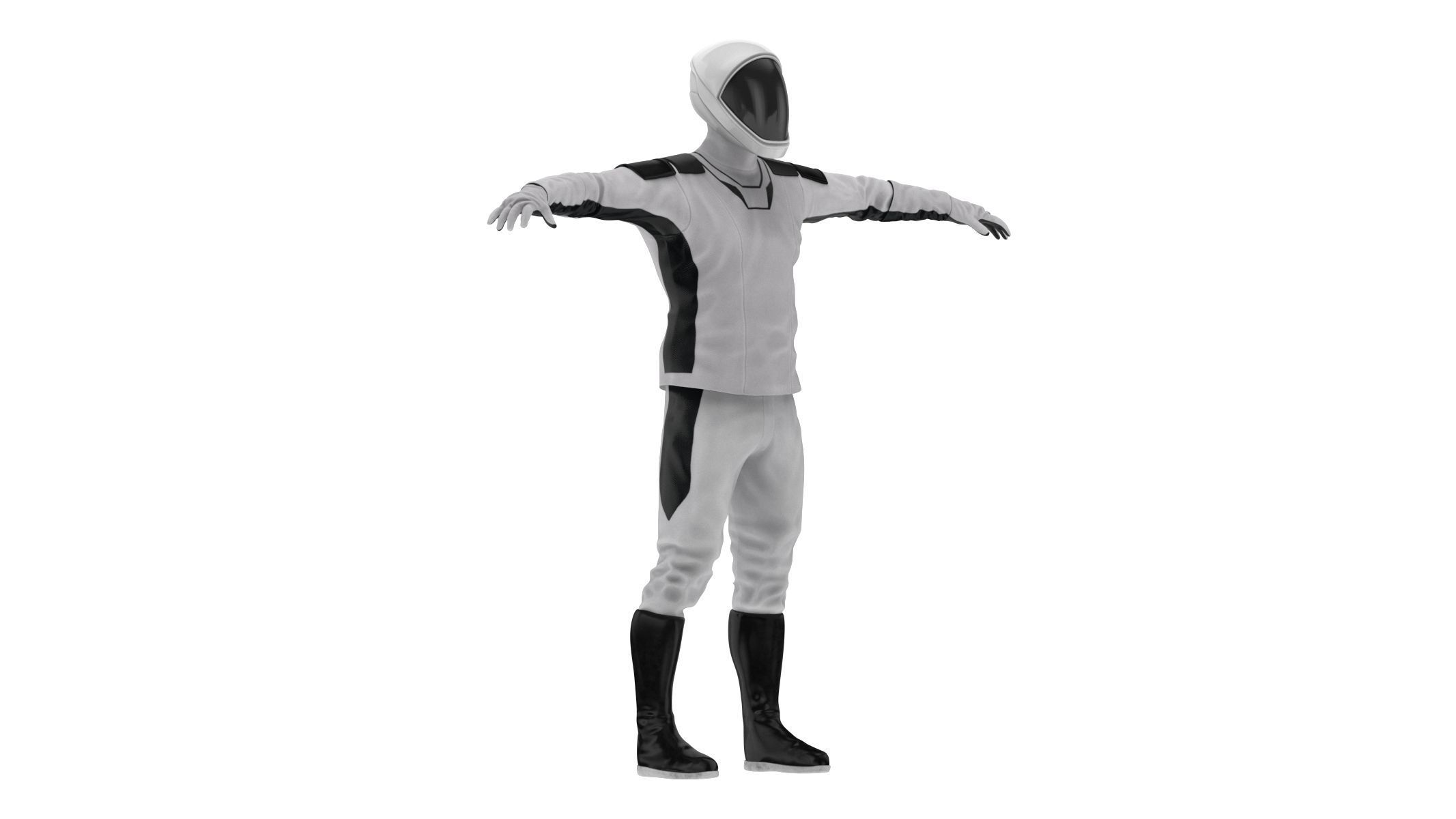 Spacesuit SpaceX Dragon Starman 2 Low-poly 3D model_1