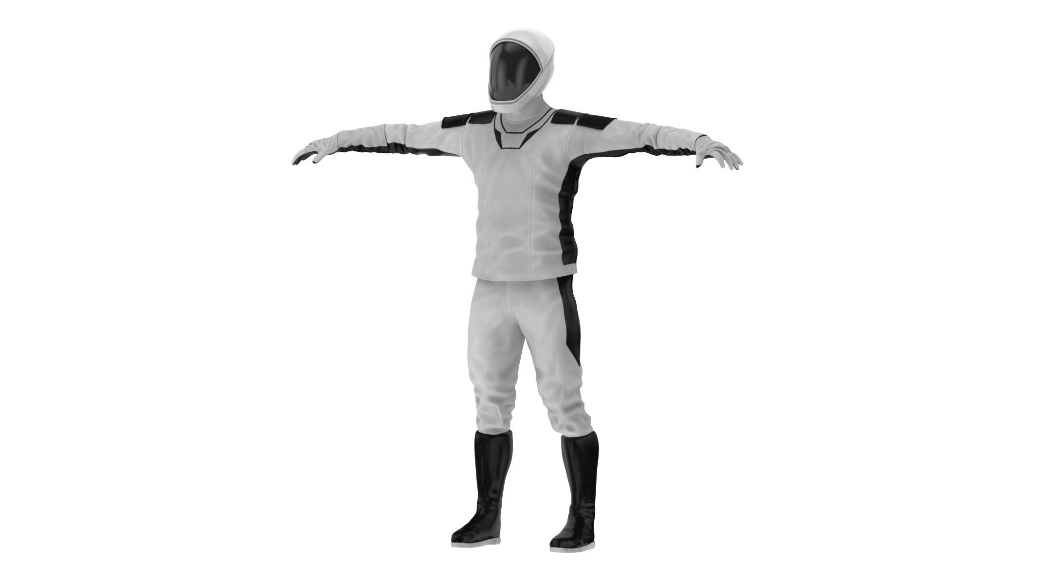 Spacesuit SpaceX Dragon Starman 2 Low-poly 3D model_7