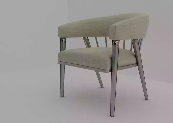armchair modern chair with chrome legs and upholstery