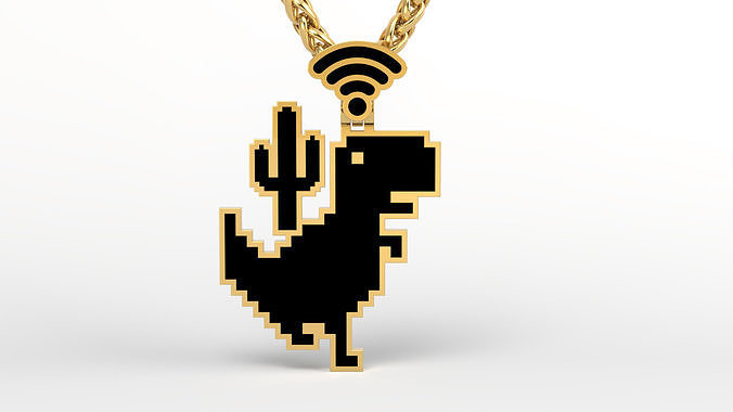 Dino enamel pendant 3D print model