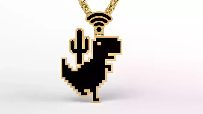 Dino enamel pendant