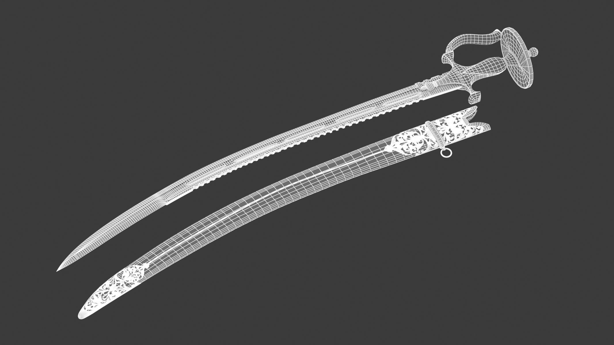 Talwar Sword Low-poly 3D model_12