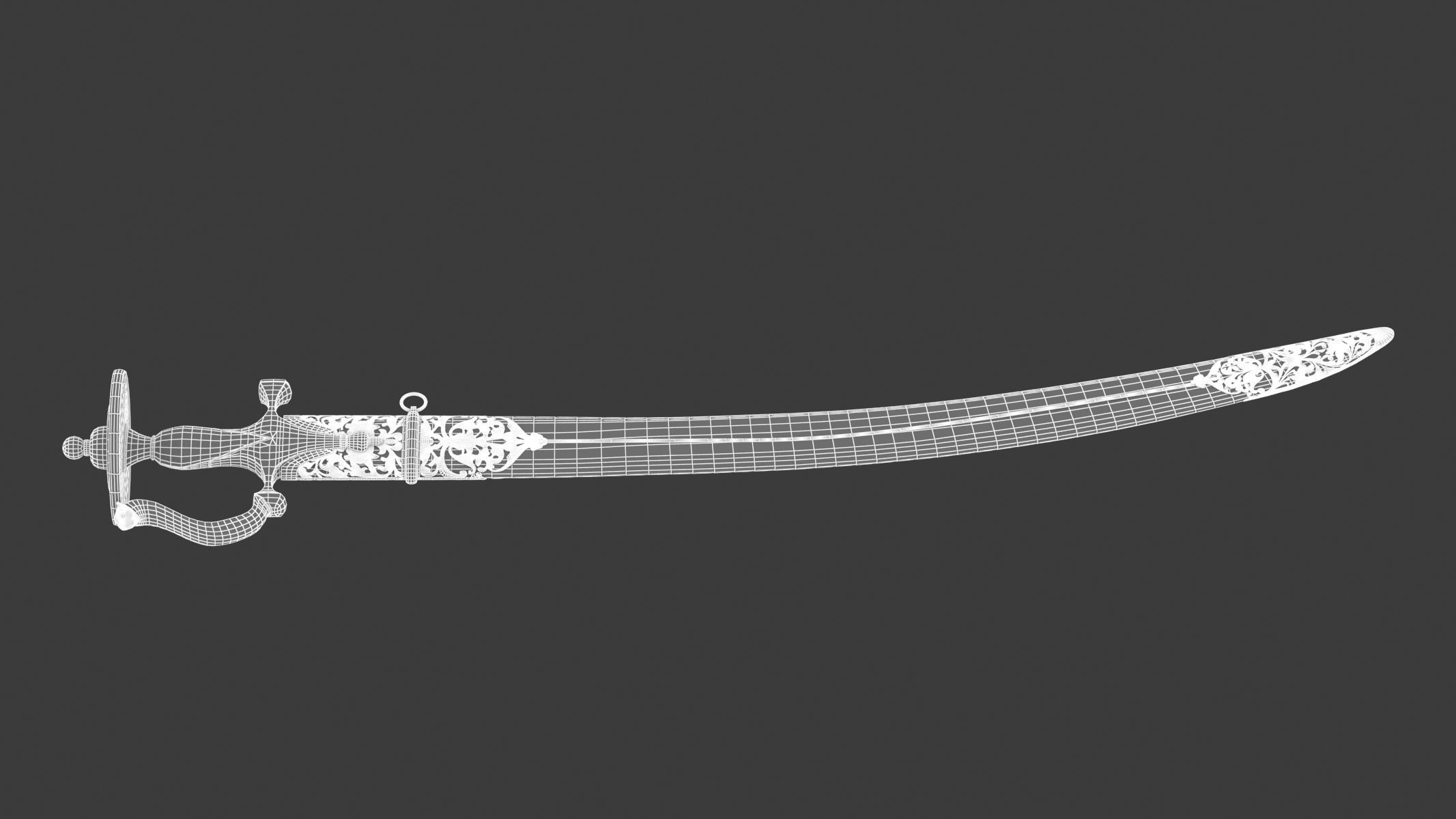 Talwar Sword Low-poly 3D model_13